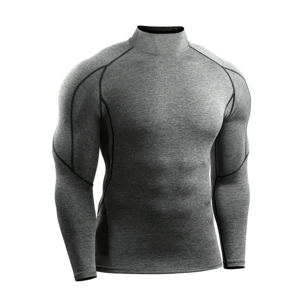 Mens Compression Armour Base Layer Top Long Sleeve Gym Sports Thermal Tee Shirts 